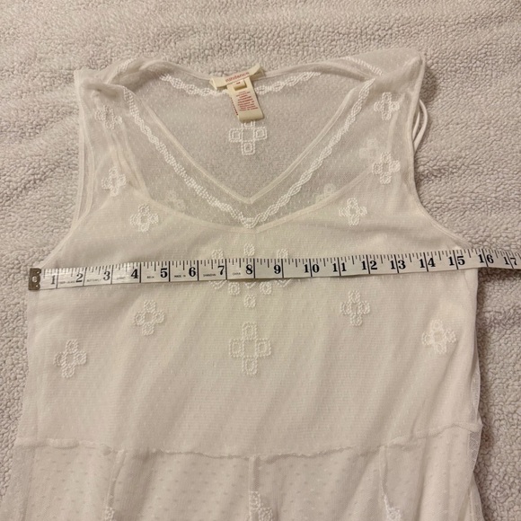 SUNDANCE Ivory White Lace Embroidered Maxi Dress Sleeveless Boho Festival Style - Picture 6 of 9